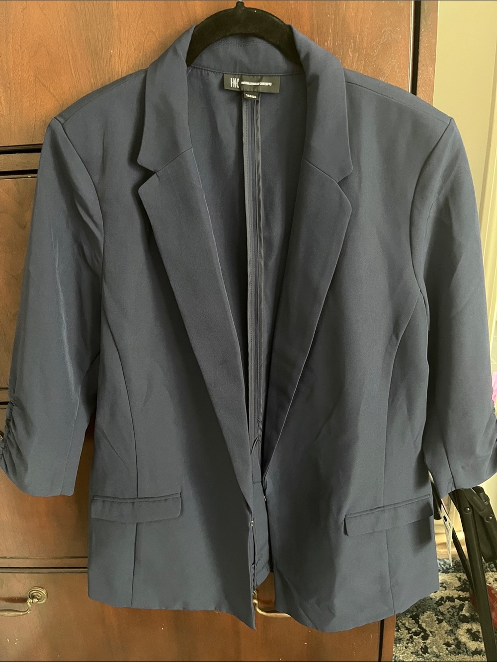 NWT INC International Concepts Women's Indigo Blazer XLP 3/4 Sleeve